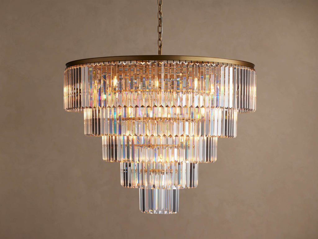 Sculptural Leyland Tiered Round Chandelier, alternate view