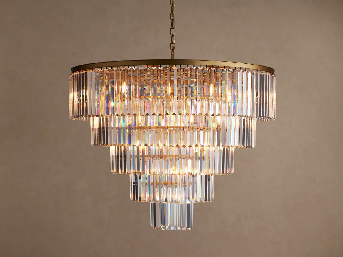 Sculptural Leyland Tiered Round Chandelier, alternate view