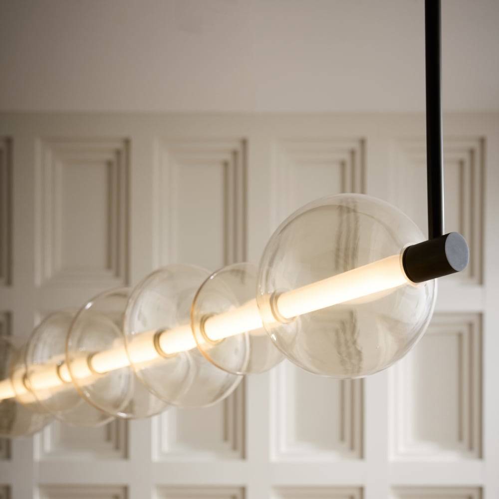 Sculptural Raphael Linear Chandelier – Silver