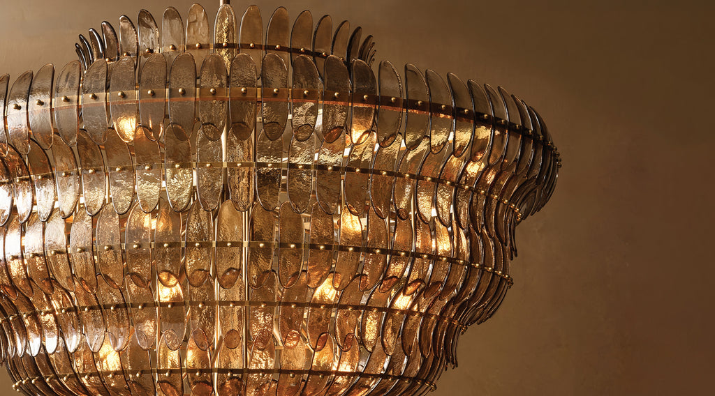 Sculptural Amelia Smoke Glass Round Chandelier – 26"