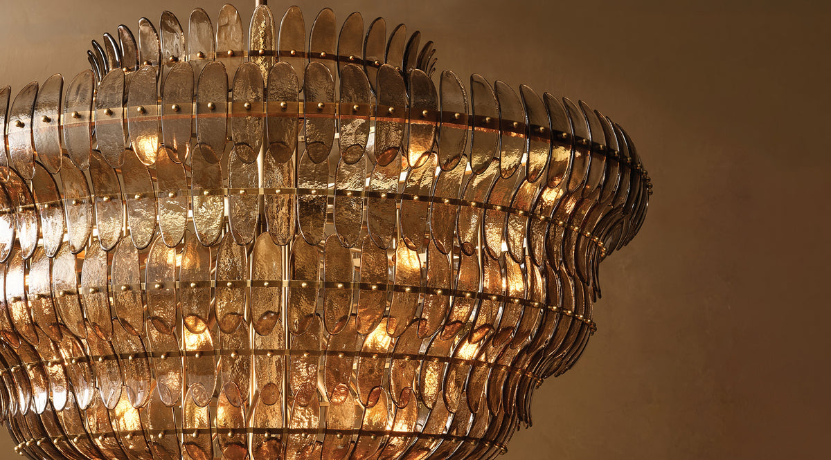 Sculptural Amelia Smoke Glass Round Chandelier – 26"