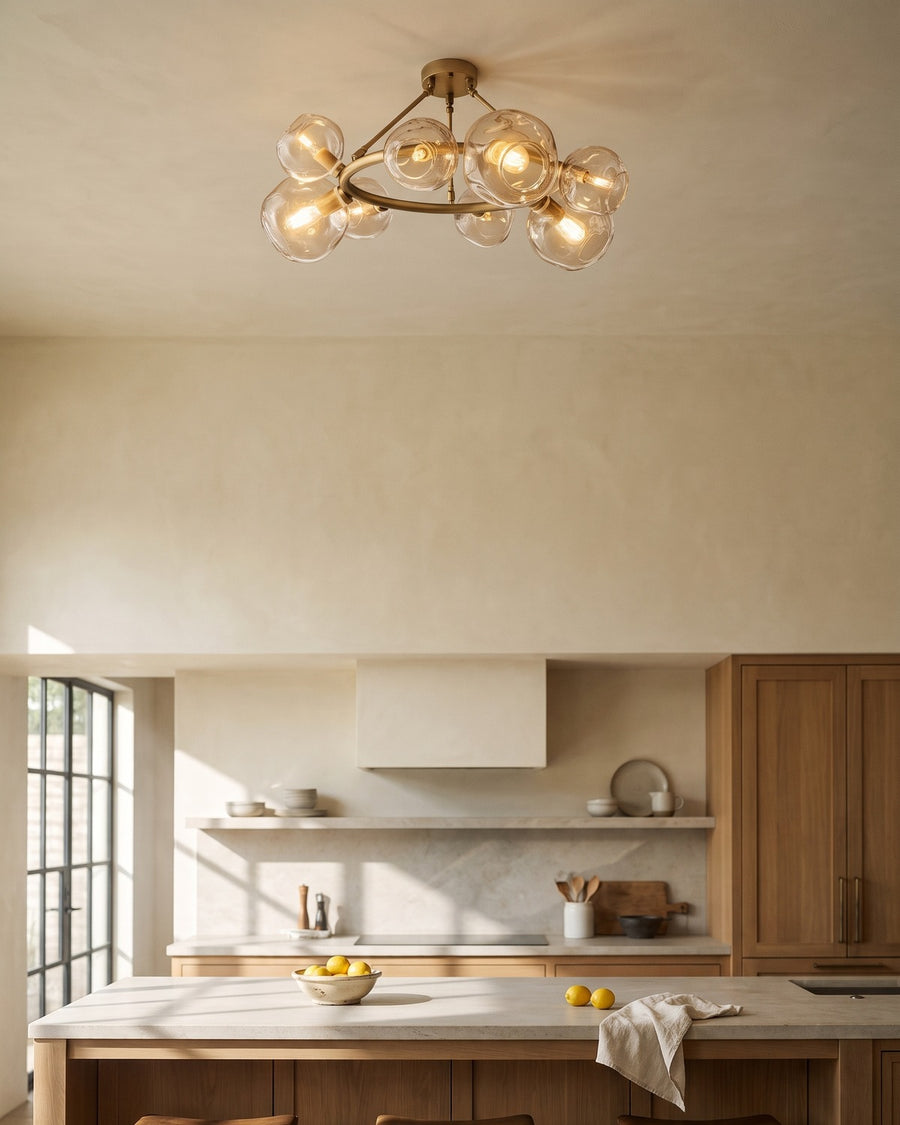 Heritage Bubble Clear Glass Round Chandelier