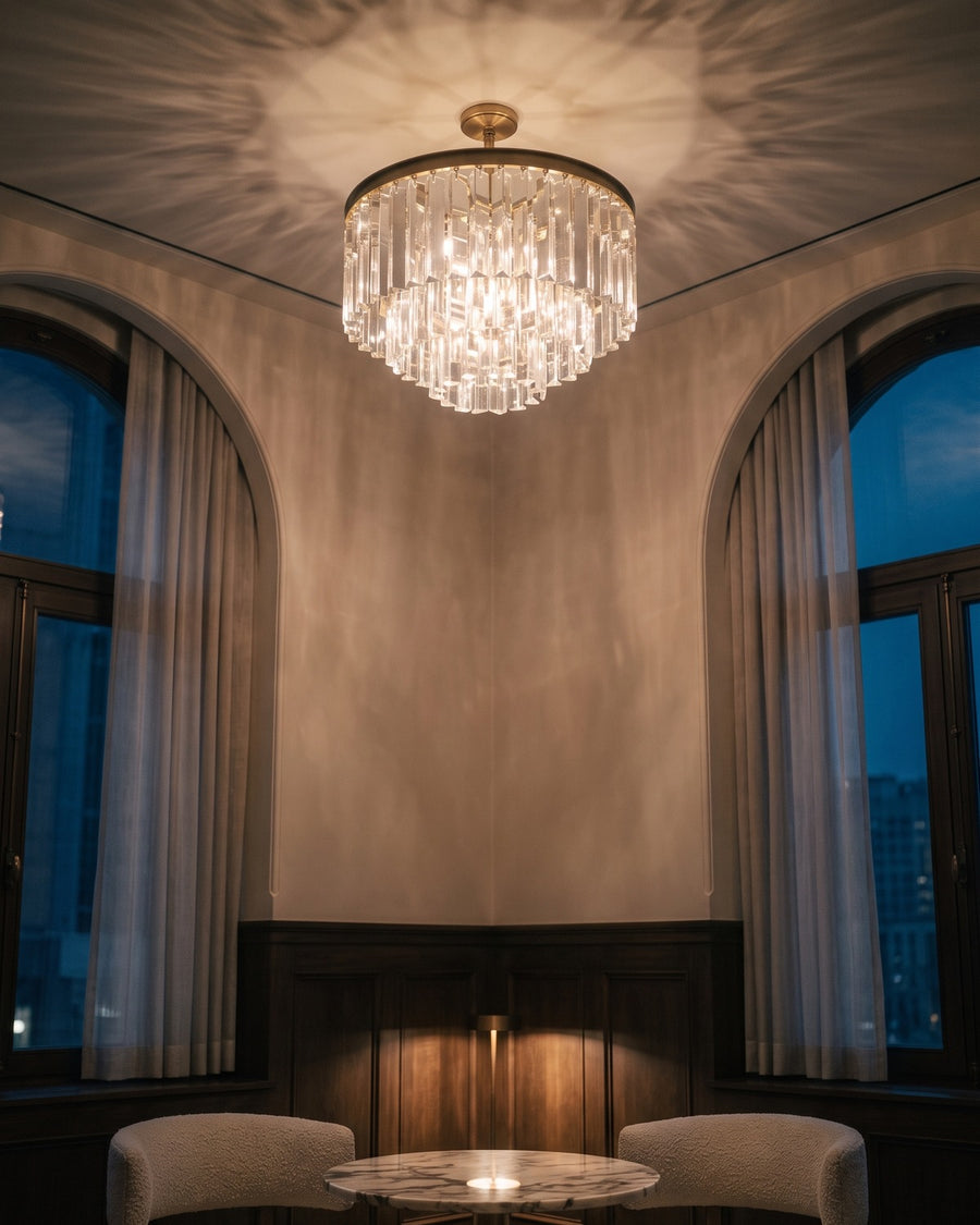 Artisan 1920s Odeon Round Chandelier