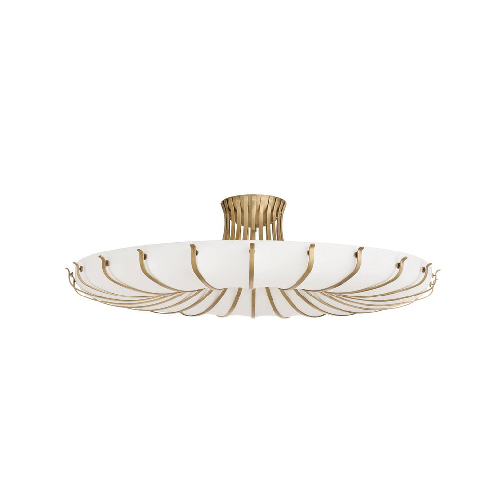 Heritage Chambers Flush Mount – Antique Brass, Steel
