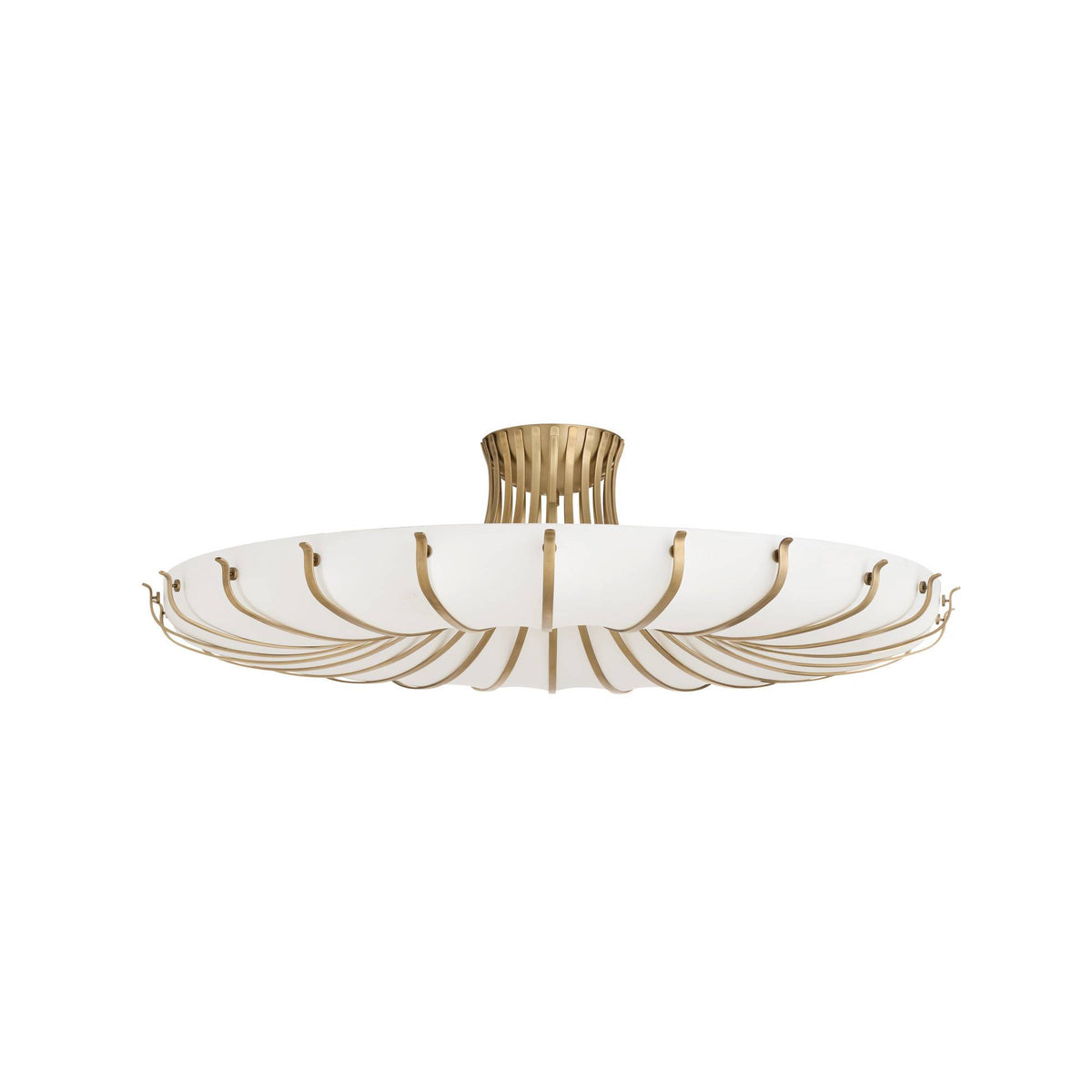 Heritage Chambers Flush Mount – Antique Brass, Steel