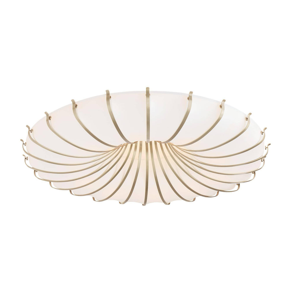 Heritage Chambers Flush Mount – Antique Brass, Steel