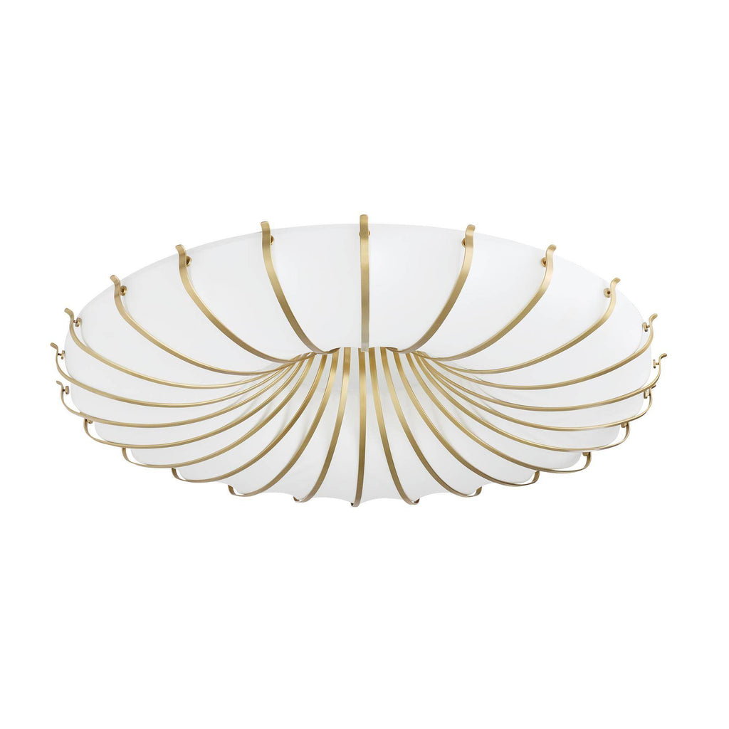 Heritage Chambers Flush Mount – Antique Brass, Steel