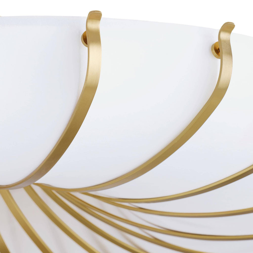 Heritage Chambers Flush Mount – Antique Brass, Steel