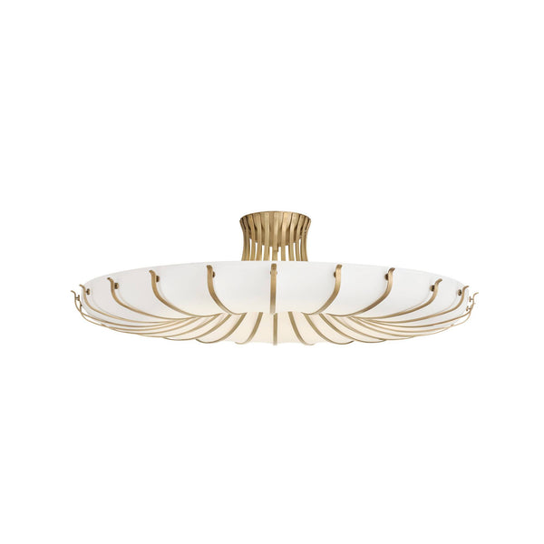 Heritage Chambers Flush Mount – Antique Brass, Steel