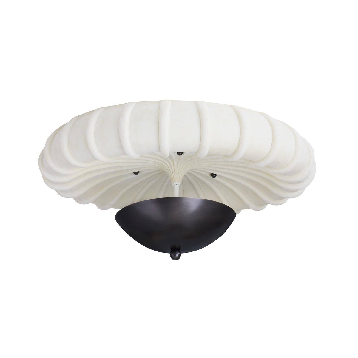 Artisan Camella Flush Mount – English Bronze Steel, Ivory Ricestone