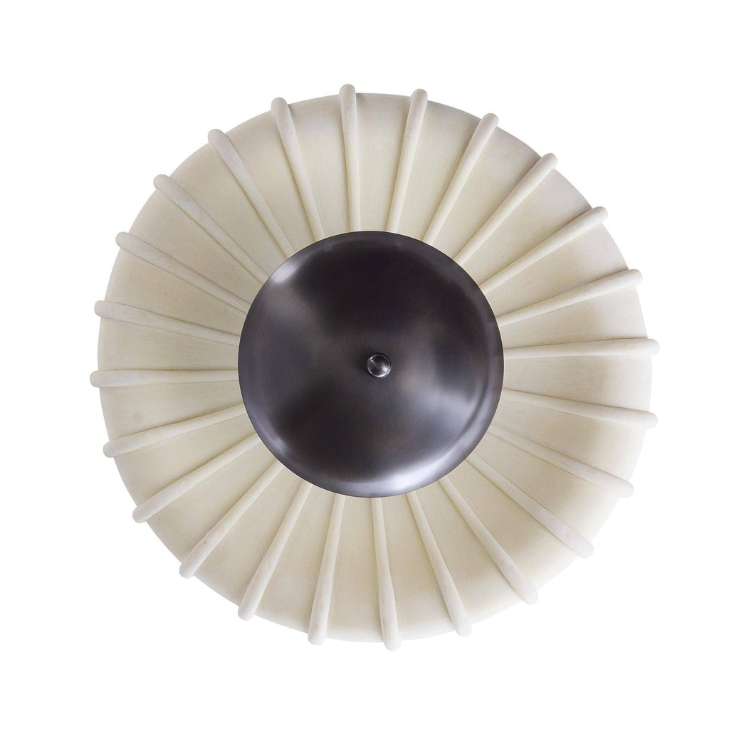 Artisan Camella Flush Mount – English Bronze Steel, Ivory Ricestone
