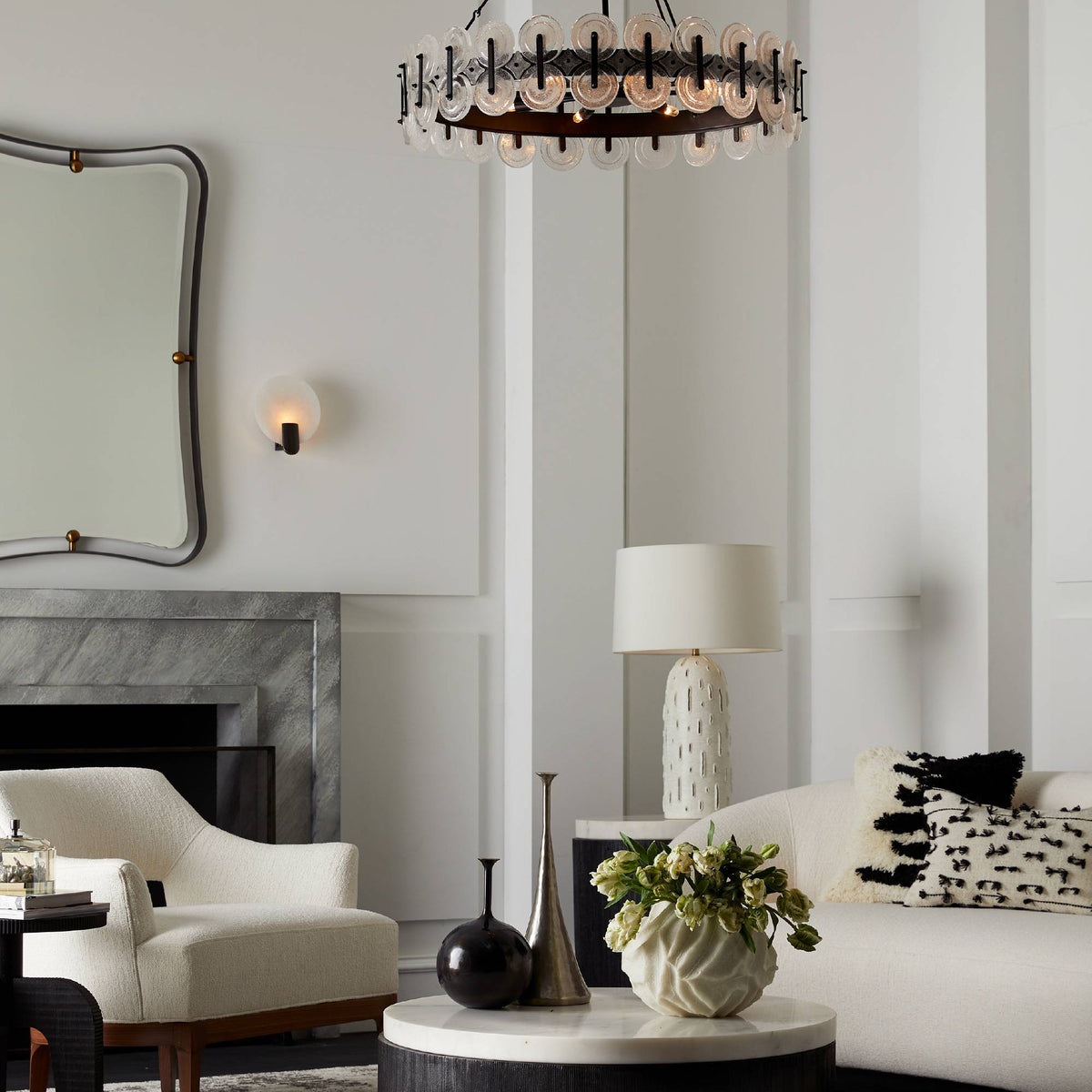Sculptural Rondelle Chandelier, alternate view