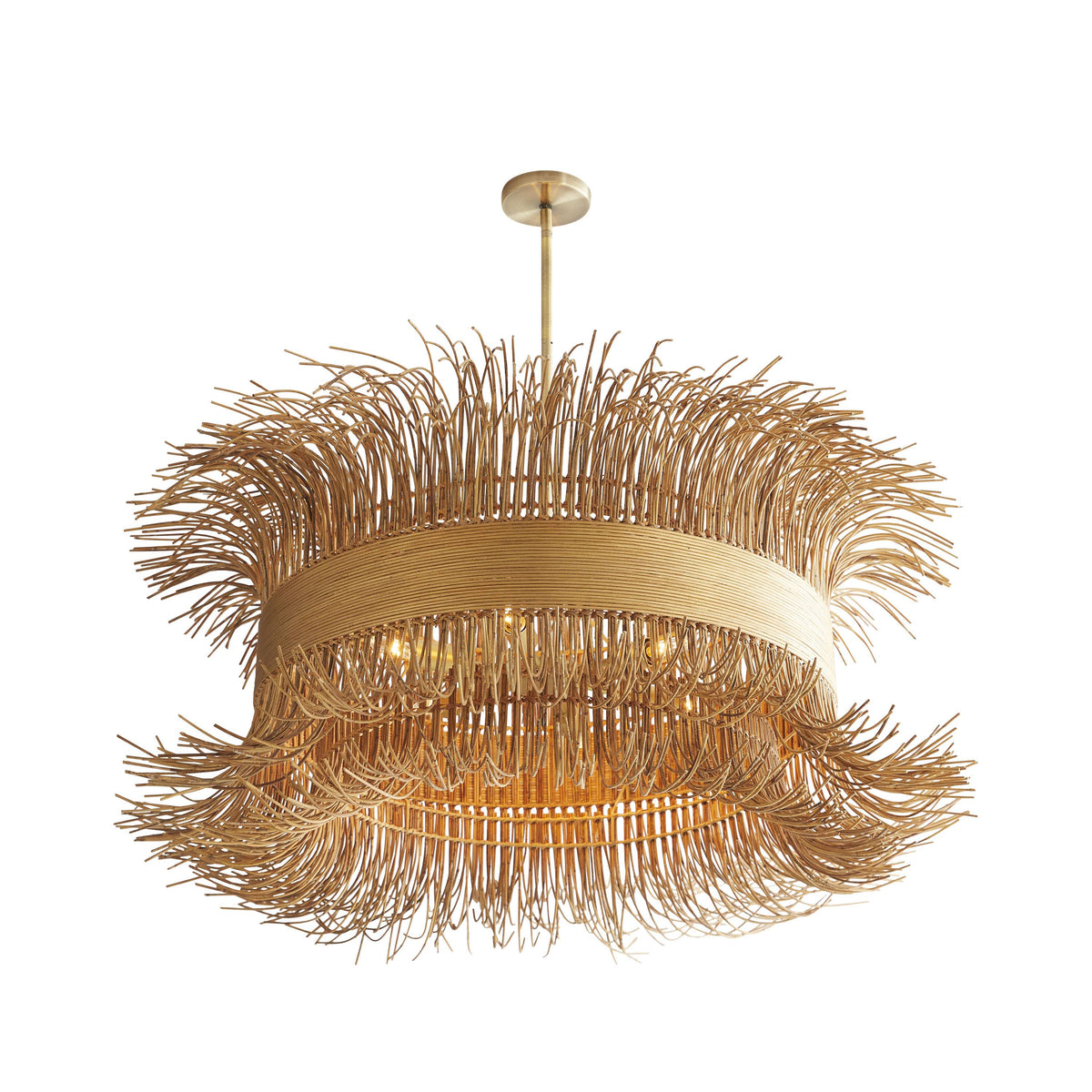 Sculptural Filamento Chandelier – Natural, Rattan