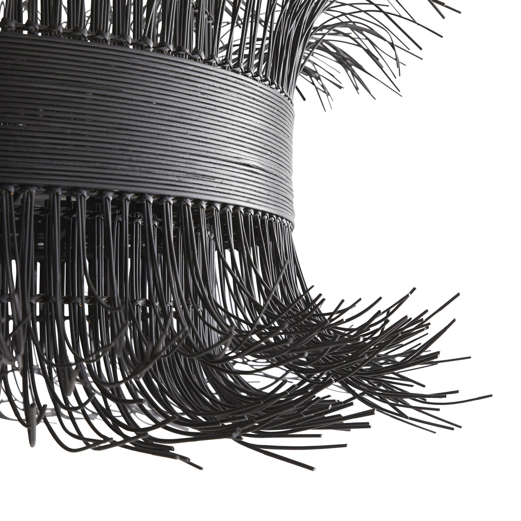 Sculptural Filamento Chandelier – Black, Rattan
