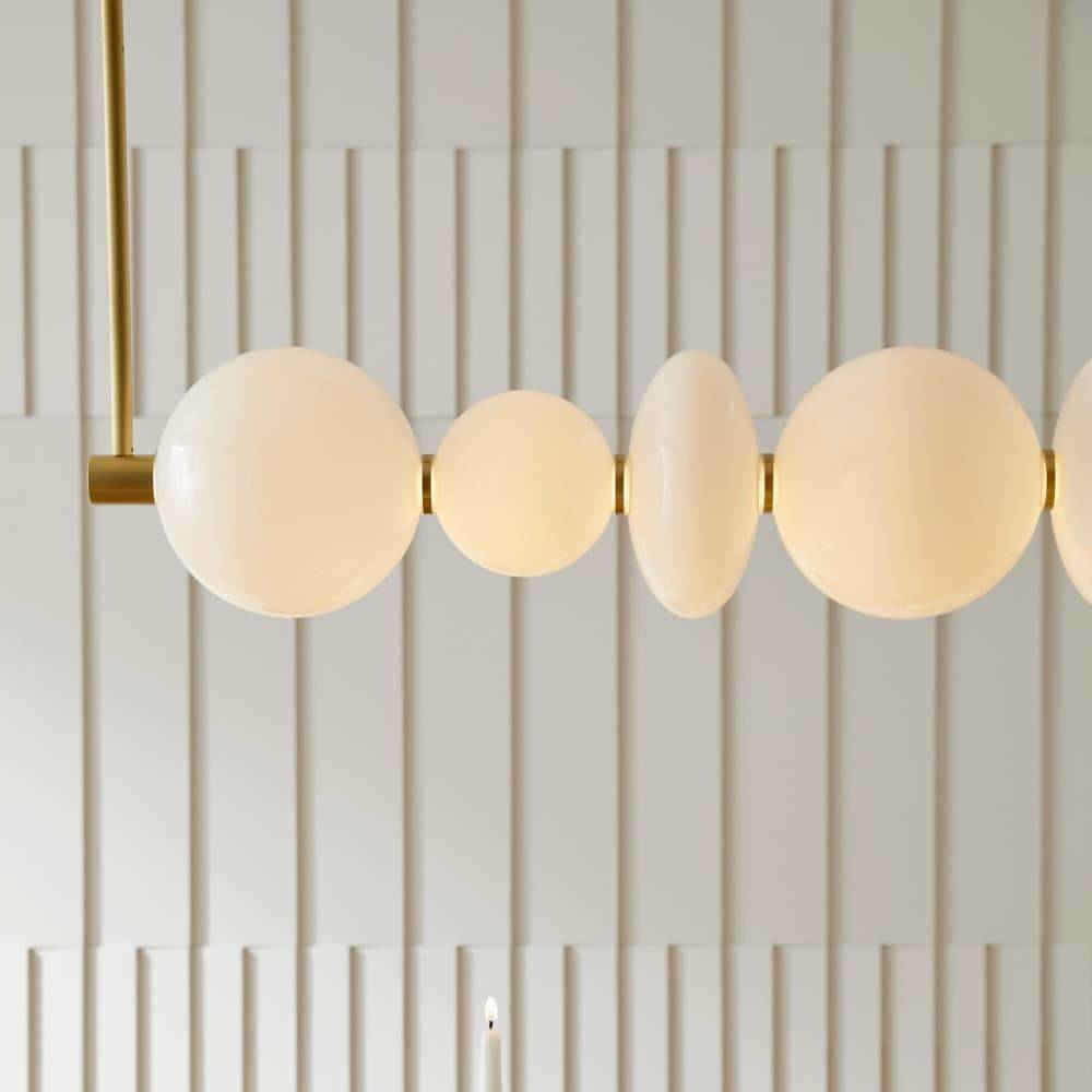 Sculptural Raphael Linear Chandelier – White