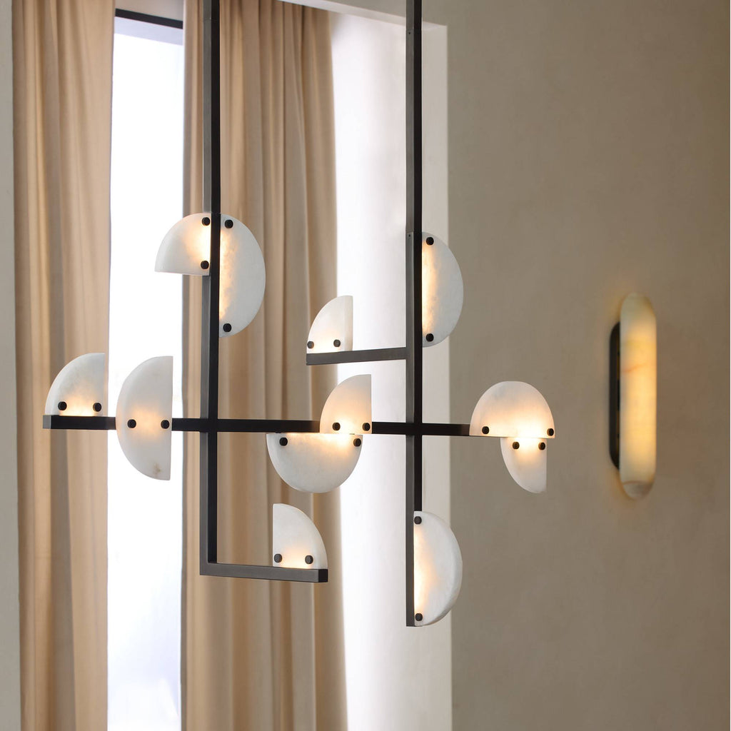 Signature Nova Alabaster Linear Chandelier, alternate view