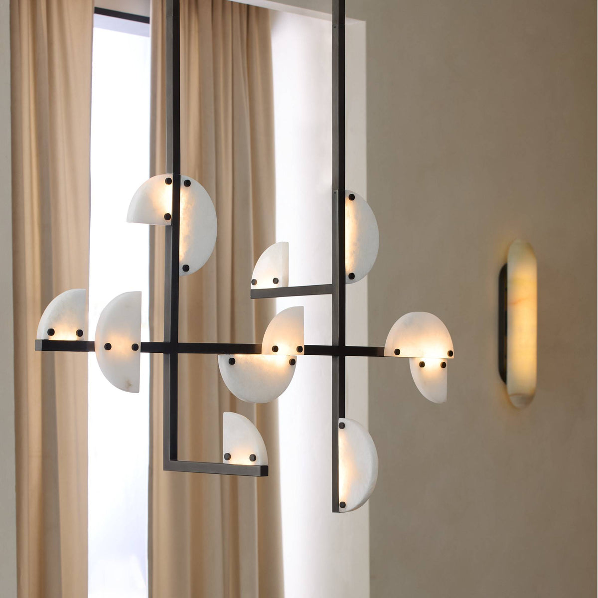 Signature Nova Alabaster Linear Chandelier, alternate view