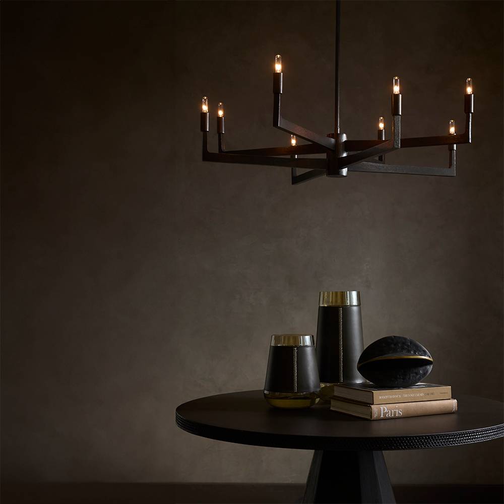 Sculptural Griff Chandelier – Black