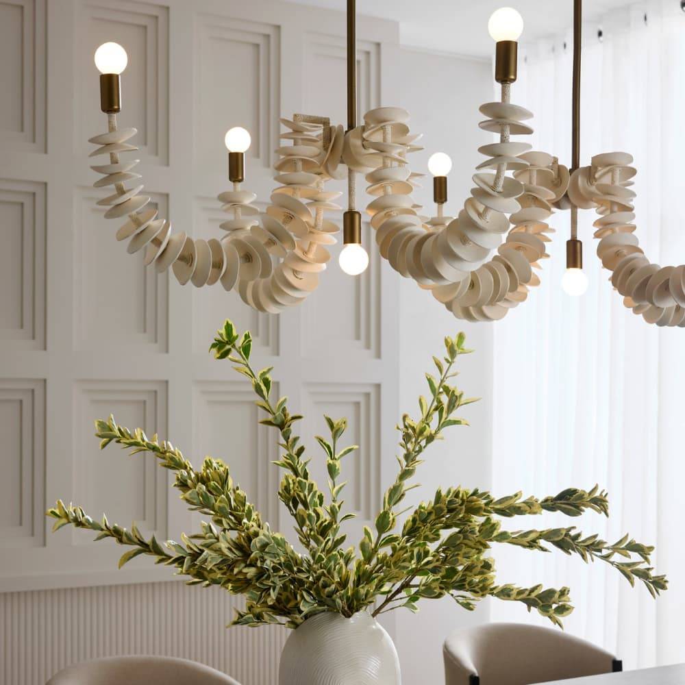 Sculptural Kalama Linear Chandelier