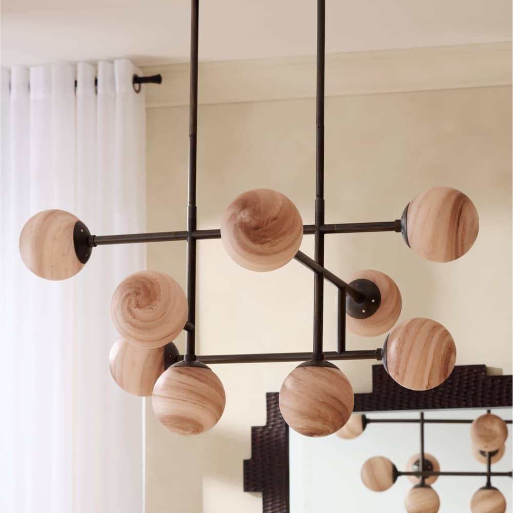 Sculptural Hadden Linear Chandelier, alternate view
