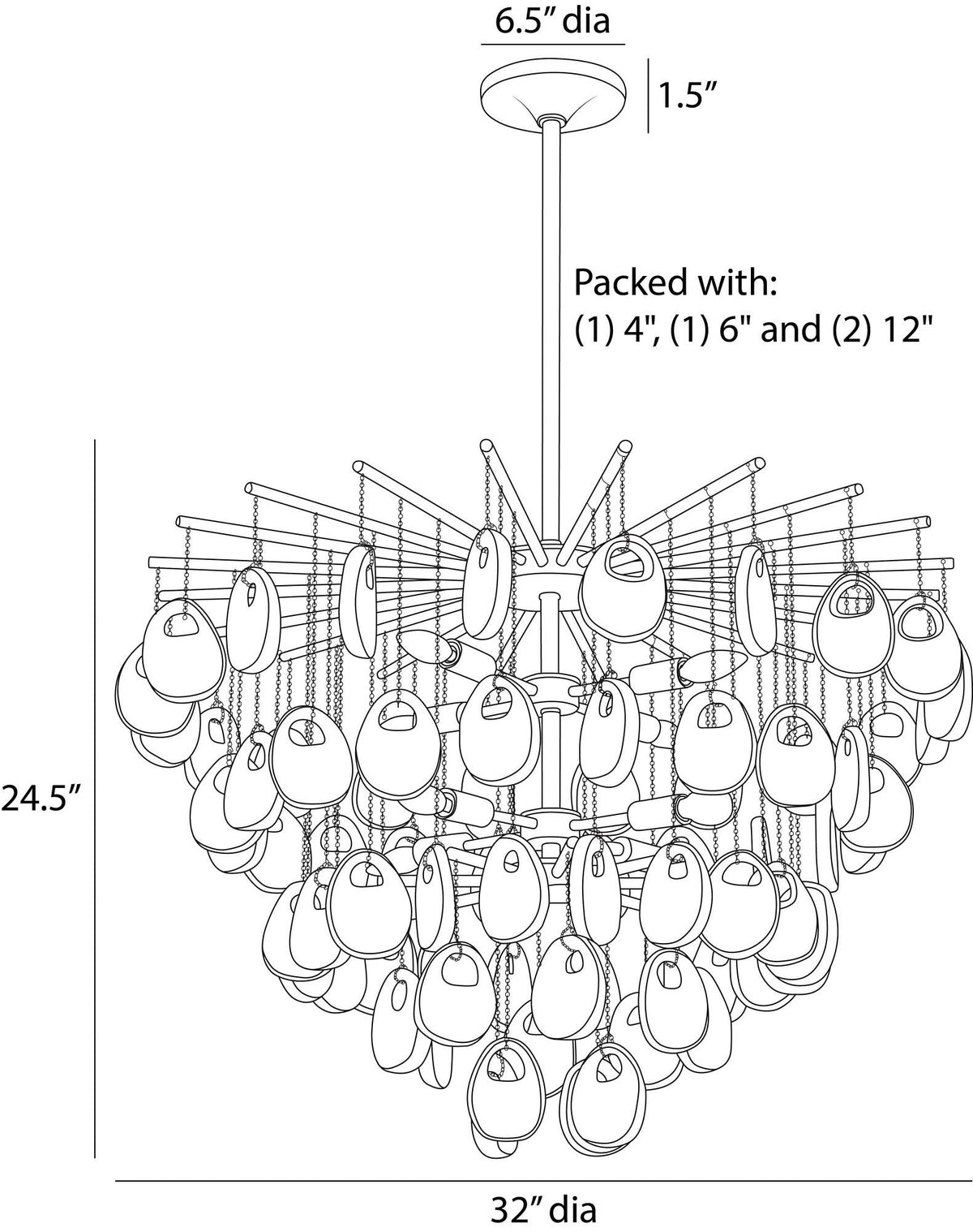 Sculptural Jacqueline Chandelier