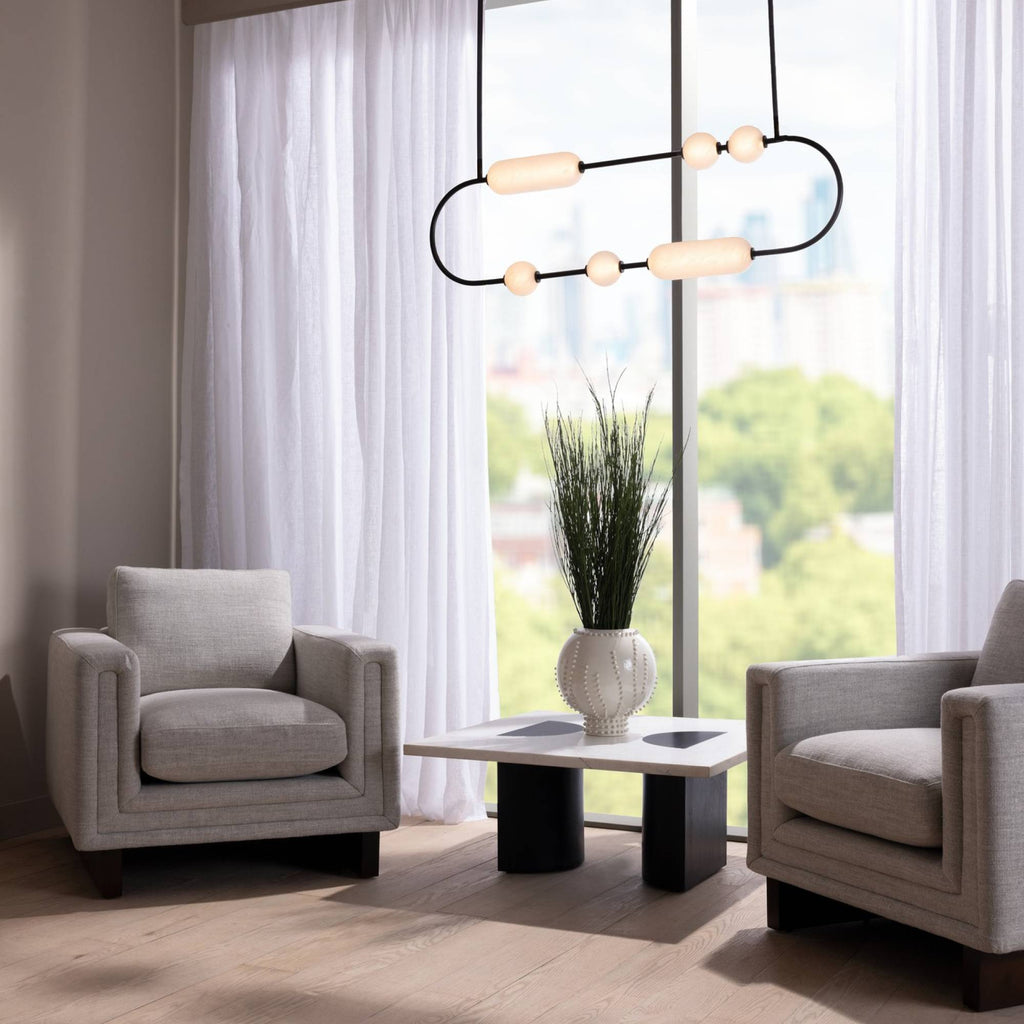 Sculptural Tenzin Linear Chandelier, alternate view