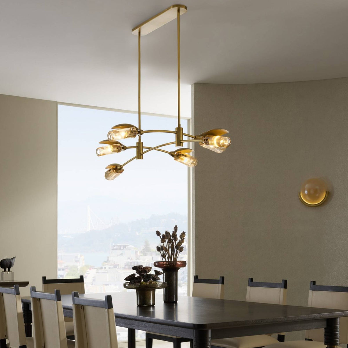 Sculptural Ximena Linear Chandelier, alternate view