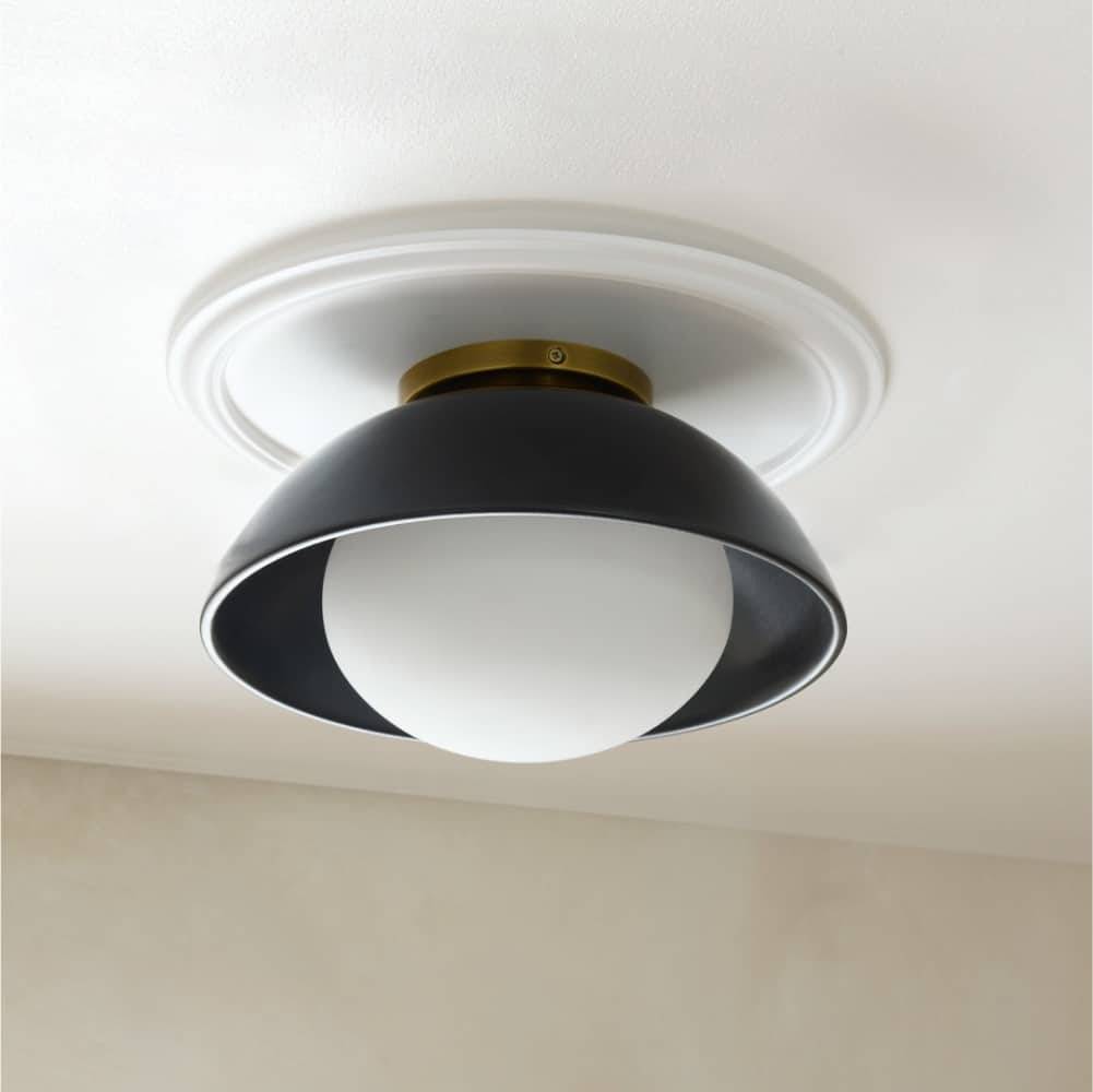 Signature Glaze Small Flush Mount – Black