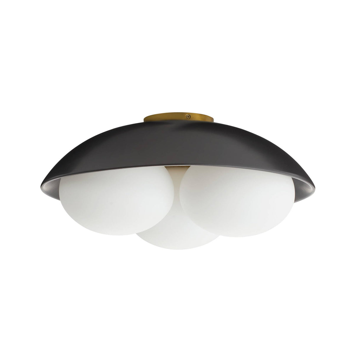 Signature Glaze Large Flush Mount – Black