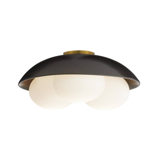 Signature Glaze Large Flush Mount – Black