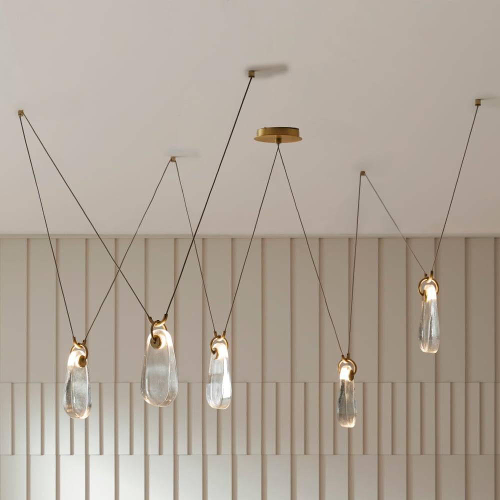 Sculptural Melt Chandelier – Gold
