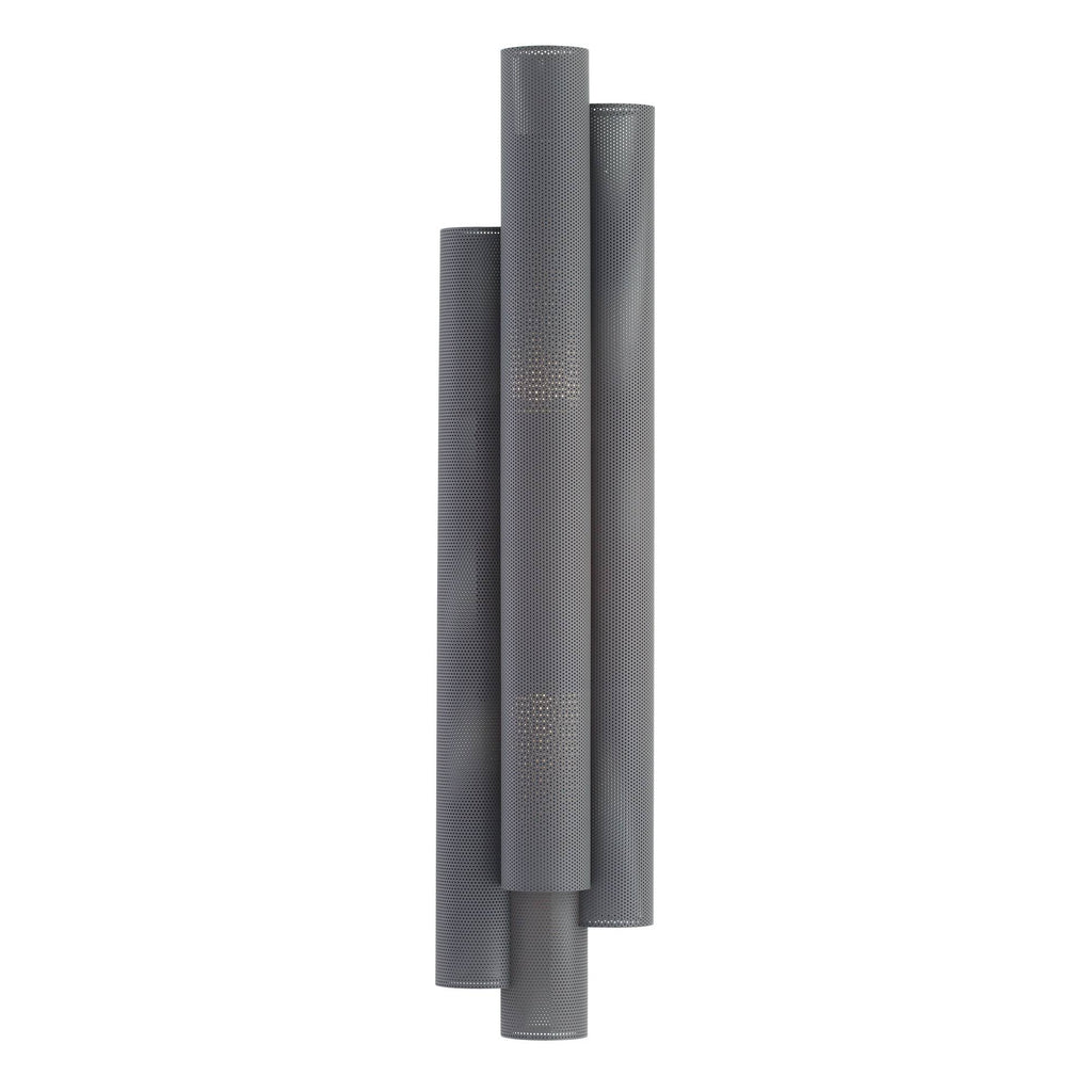 Heritage Punch Oversized Outdoor Wall Sconce – Gray
