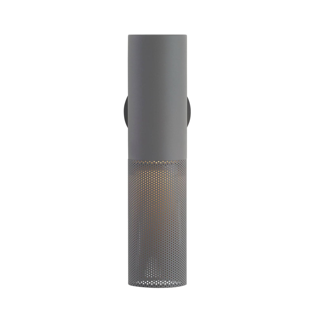 Heritage Punch Small Outdoor Wall Sconce – Gray