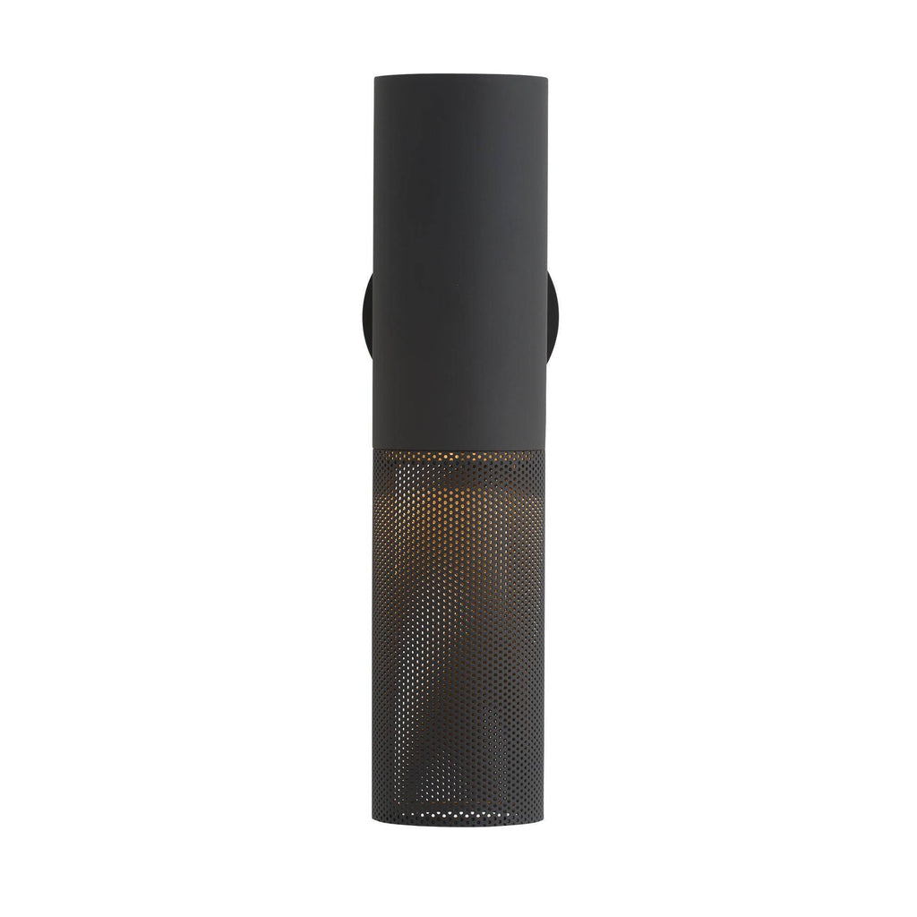 Heritage Punch Small Outdoor Wall Sconce – Black