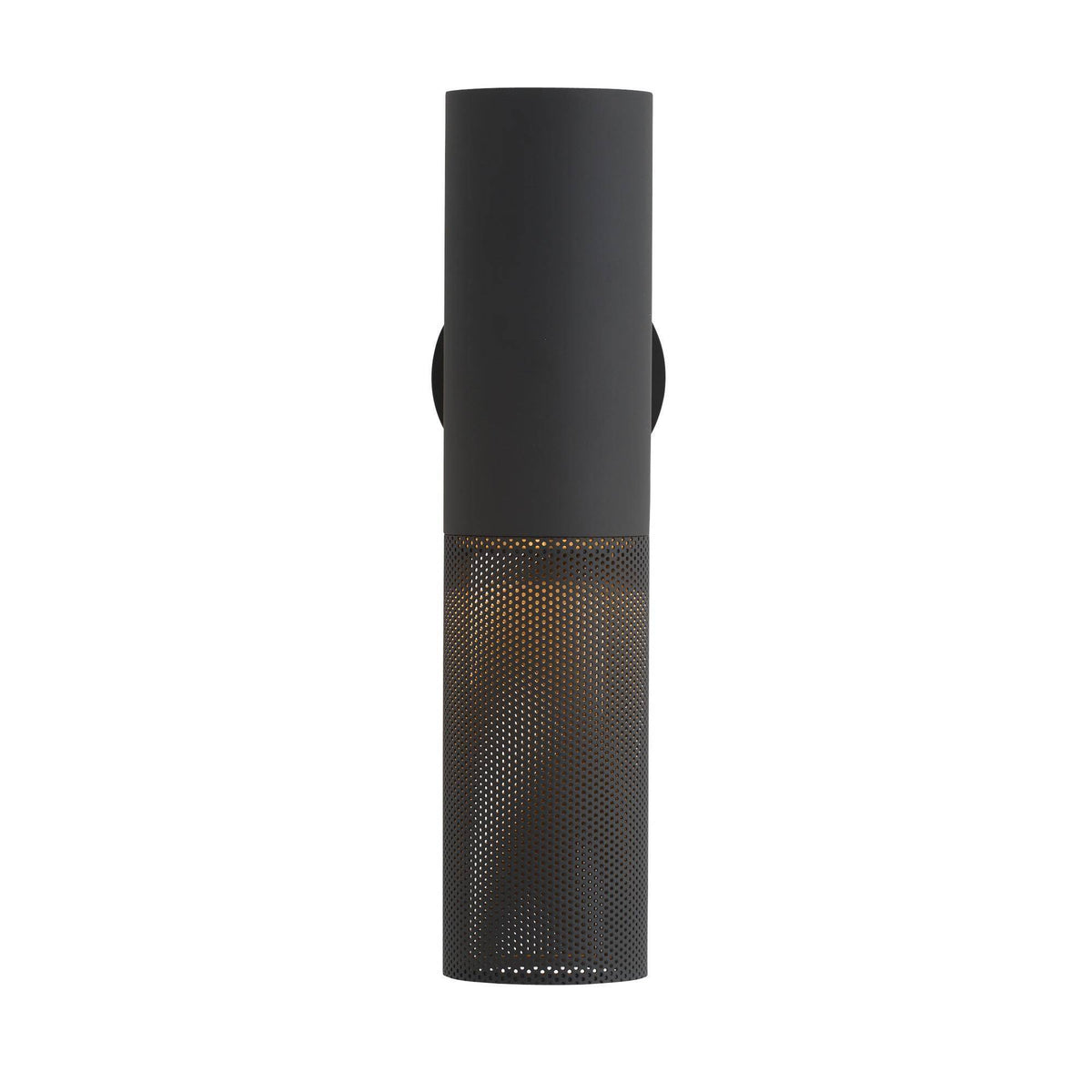 Heritage Punch Small Outdoor Wall Sconce – Black
