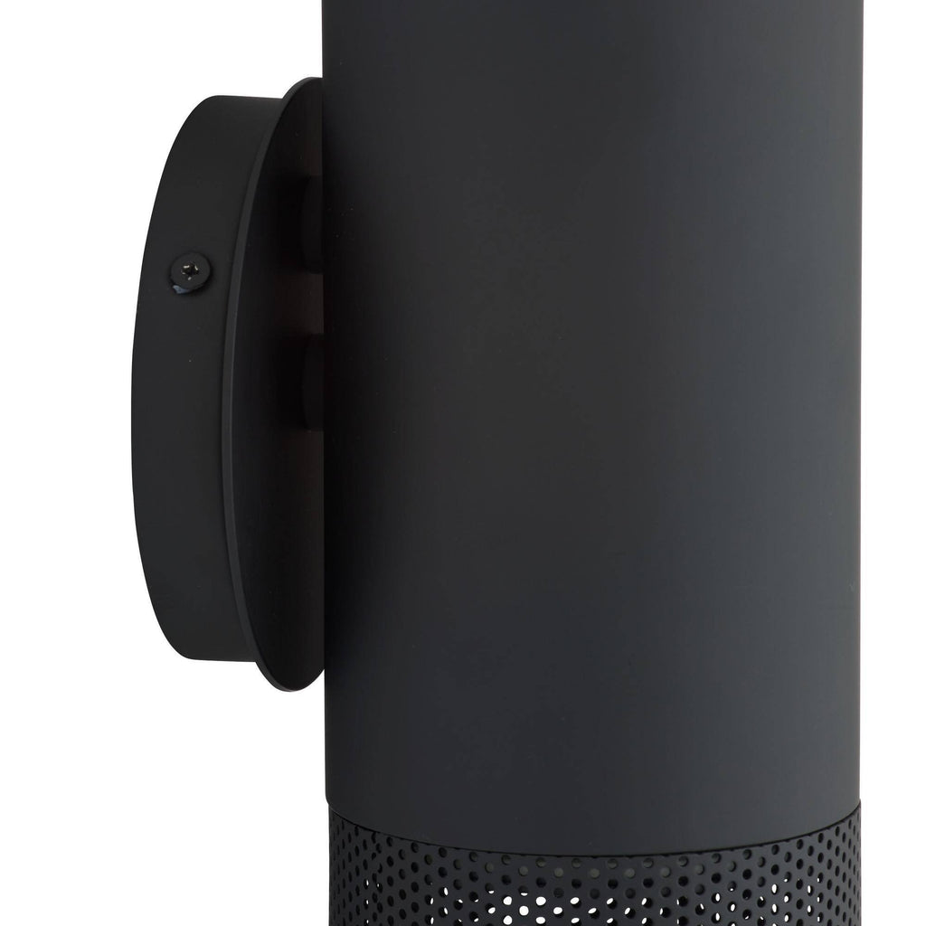 Heritage Punch Small Outdoor Wall Sconce – Black