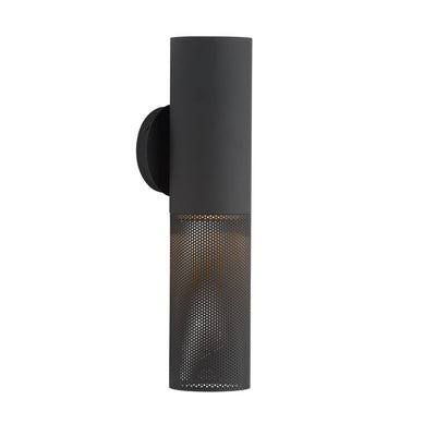 Heritage Punch Small Outdoor Wall Sconce – Black