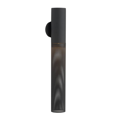 Heritage Punch Large Outdoor Wall Sconce – Black