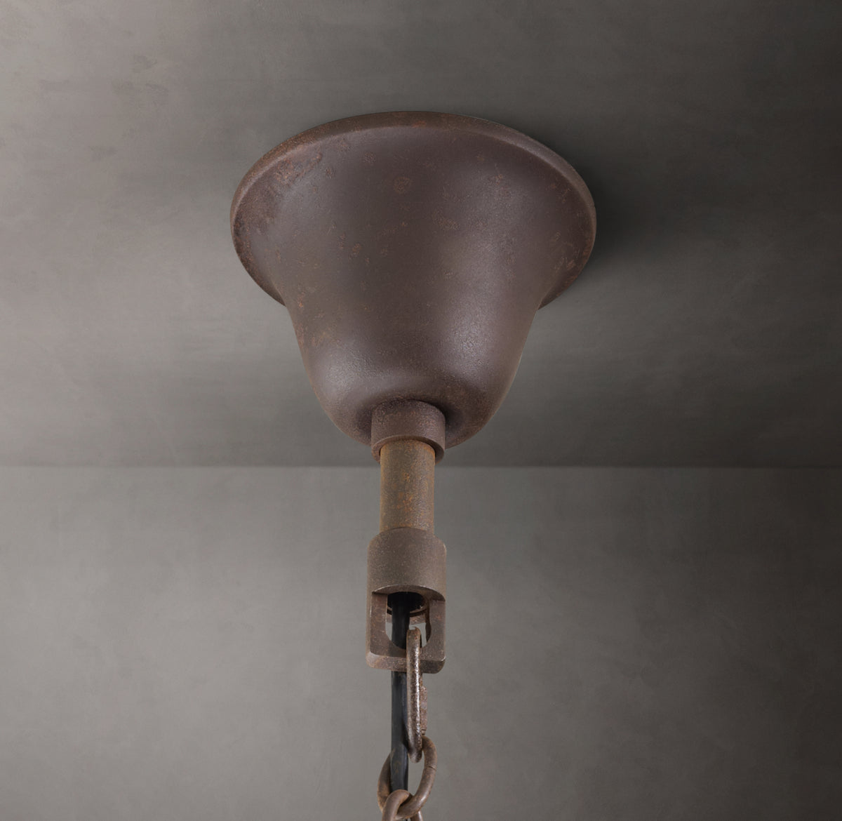 Sculptural 19th C. Rococo Iron & Crystal Round Chandelier, alternate view