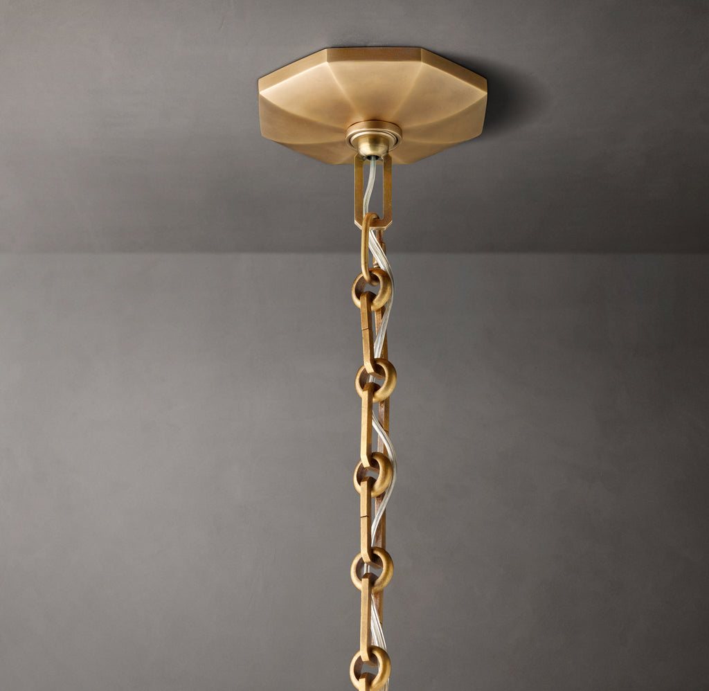 Signature Bonnington Round Chandelier – 36" Lacquered Burnished Brass