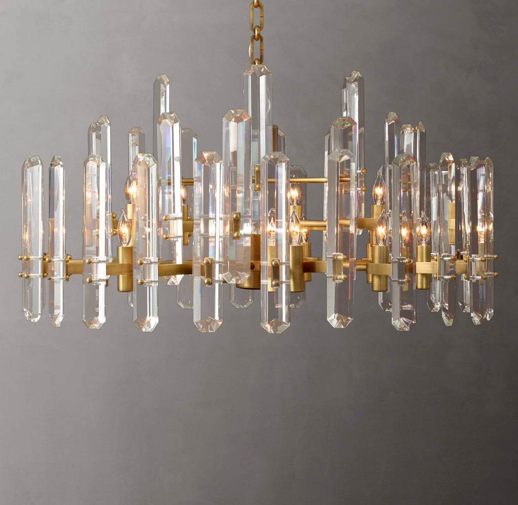 Signature Bonnington Round Chandelier – 36" Lacquered Burnished Brass