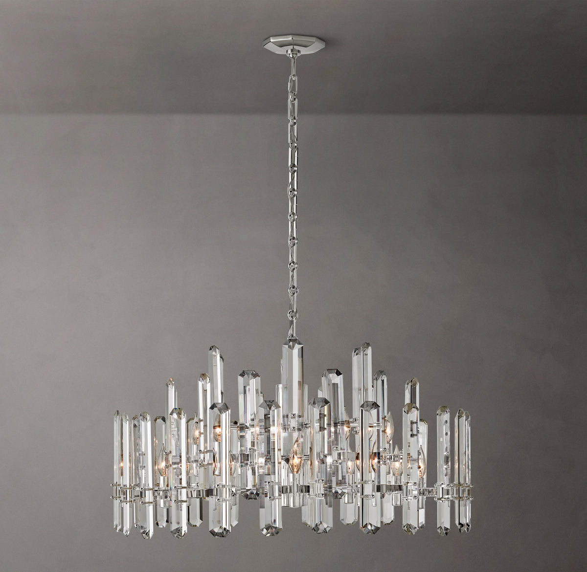 Signature Bonnington Round Chandelier – 36" Polished Nickel