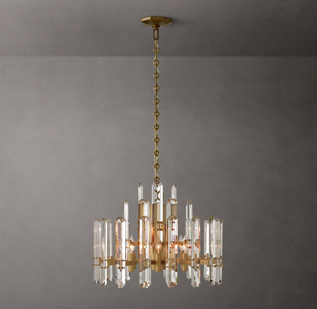 Signature Bonnington Round Chandelier – 24" Lacquered Burnished Brass