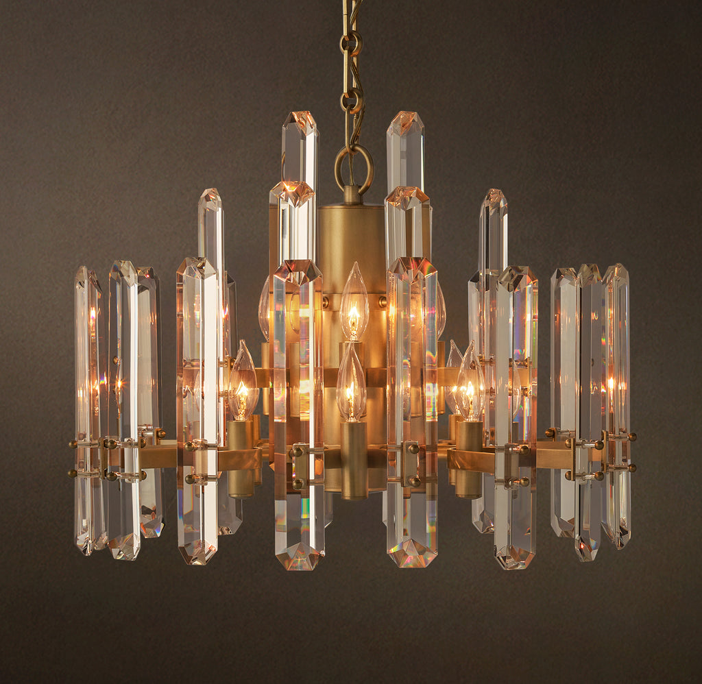 Signature Bonnington Round Chandelier – 24" Lacquered Burnished Brass
