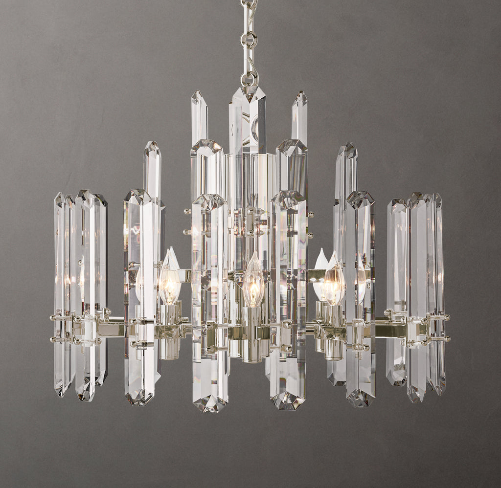 Signature Bonnington Round Chandelier – 24" Polished Nickel