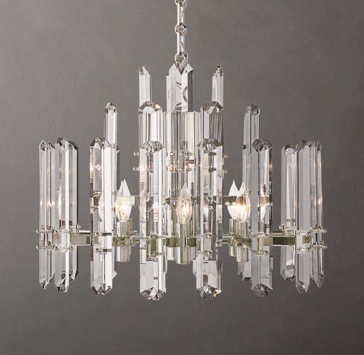 Signature Bonnington Round Chandelier – 24" Polished Nickel