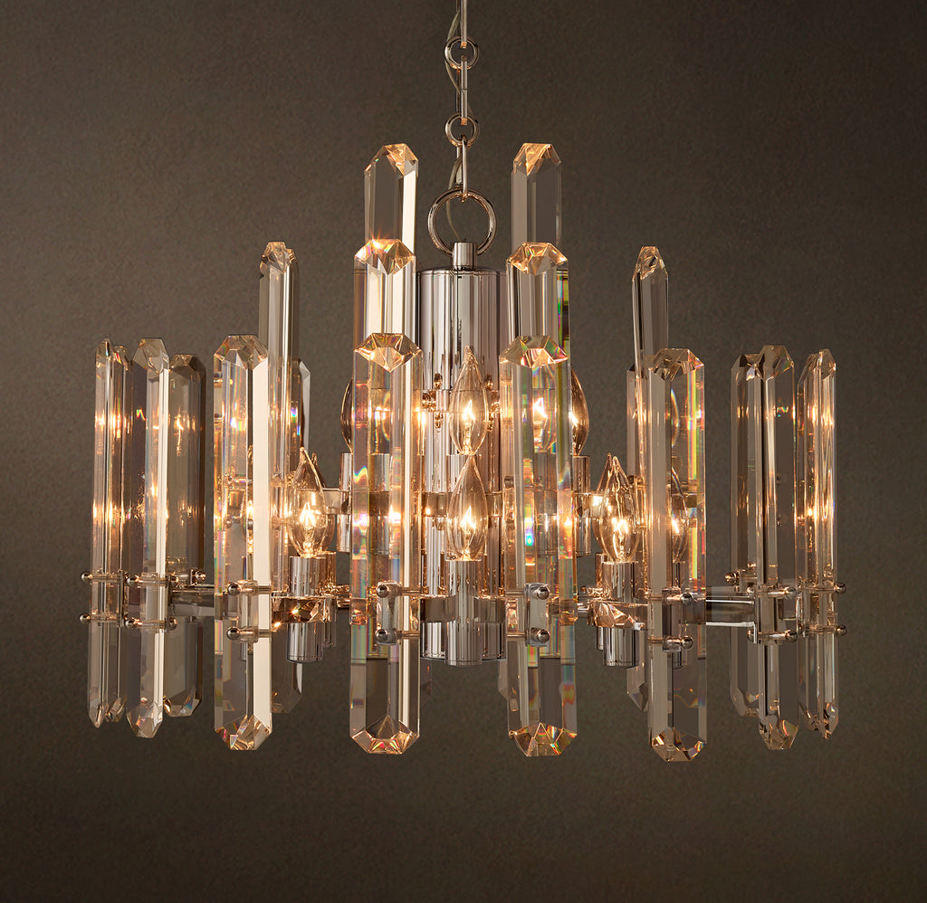 Signature Bonnington Round Chandelier – 24" Polished Nickel