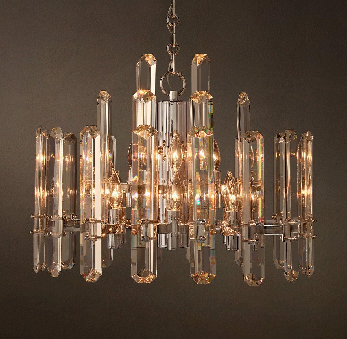 Signature Bonnington Round Chandelier – 24" Polished Nickel