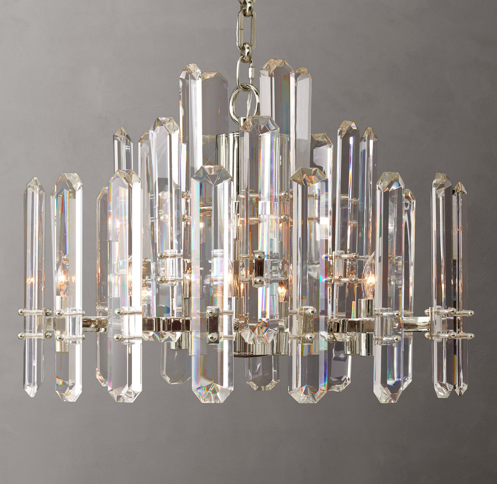 Signature Bonnington Round Chandelier – 24" Polished Nickel