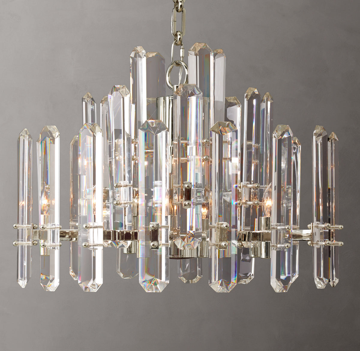 Signature Bonnington Round Chandelier – 24" Polished Nickel